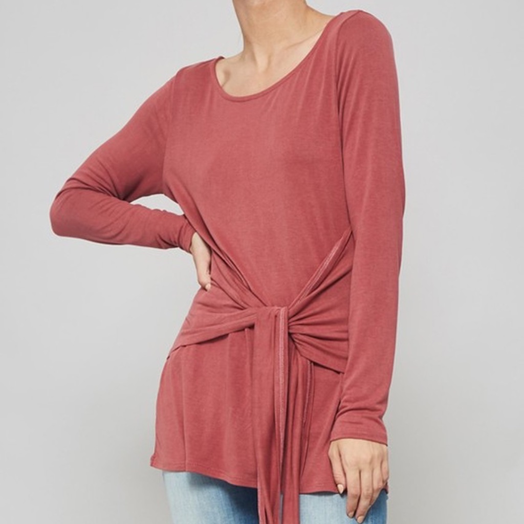 Waist Tie Solid Top